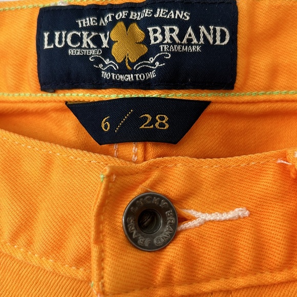 Lucky Brand Abbey Short w Frayed Roll-Up Hems Orange - Picture 3 of 13